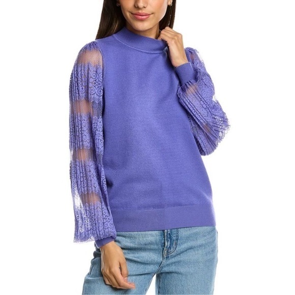 Nwt Nanette Lepore Women’s Mock Neck Sweater Size M